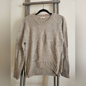 ✨️NWT✨️ Distressed Tan Sweater